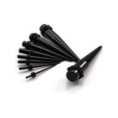 Šperky4U akrylátový roztahovák do ucha černý EP1008-10