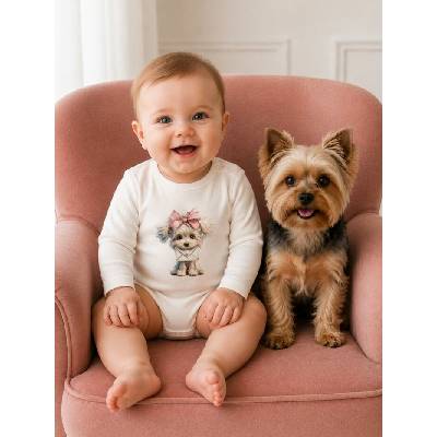 Detské body LITTLE PUPPY s dlhým rukávom Maslová