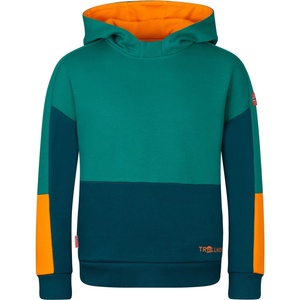 TROLLKIDS Детски суичър Trollkids Kid's Rondane Sweater Hoodie - Lagoon Green / Sea Green / Sahara Sunset - размер 104 (EU) (704-3541-0613)