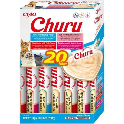 INABA Churu mix chutí morské plody a tuniak 20 x 14 g