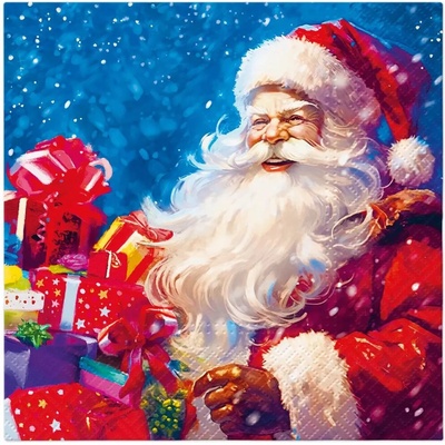 PAW Obrúsky L Santa Claus With Gift Boxes 33x33cm