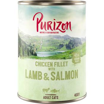 Purizon 6х400г Adult Purizon, консервирана храна за котки - пилешко филе с агнешко и сьомга