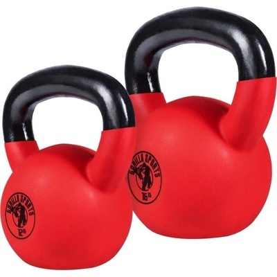 Gorilla Sports Sada kettlebellů pogumovaný povrch 12 kg 16 kg