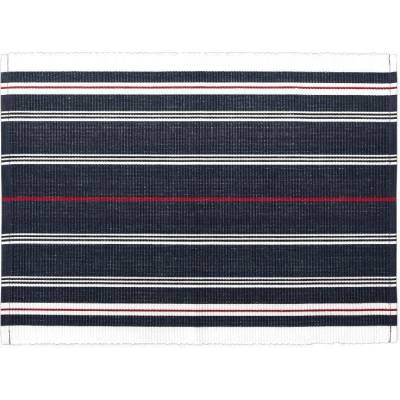 SCANquilt prostírání Rib marine-pruhy tmavě modrobílá prostírání 30x45cm