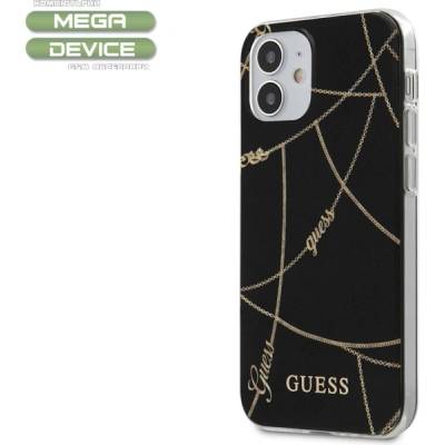 GUESS Гръб Guess CHAIN COLLECTION за iPhone 12 / iPhone 12 Pro, Черен (GUHCP12MPCUCHBK)