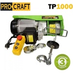 Procraft Телфер електрически / подемник PROCRAFT TP1000, 1600W, 1000 кг. , 6-12 метра, Без количка за релса (uni-04621)
