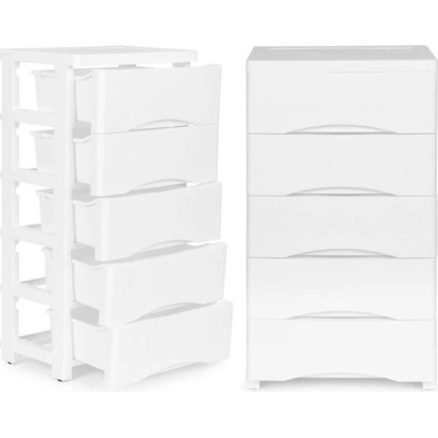 Multistore Рафт на колелца 5 рафта Бял (pjjcbs0024-05b)