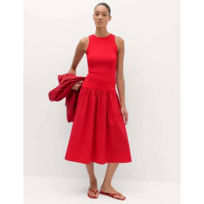 Marks & Spencer Трикотажна ребрирана миди рокля със спусната талия Marks & Spencer червена Marks & Spencer | Cherven | ЖЕНИ | 14 REG