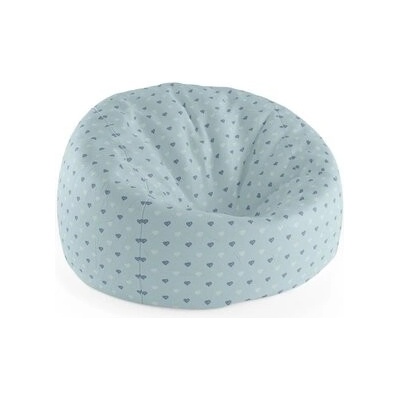 Sablio Sedací vak Cocoon Srdce na modré 75 x 45 x 35 cm