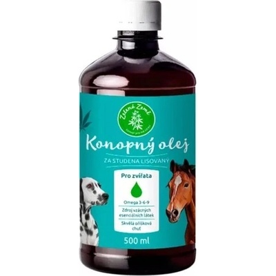 Zelená Země Konopný olej pre zvieratá 500 ml
