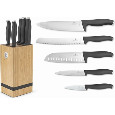 Berlingerhaus BH 2968 se stojanem Bamboo Anthracit Collection 6 ks