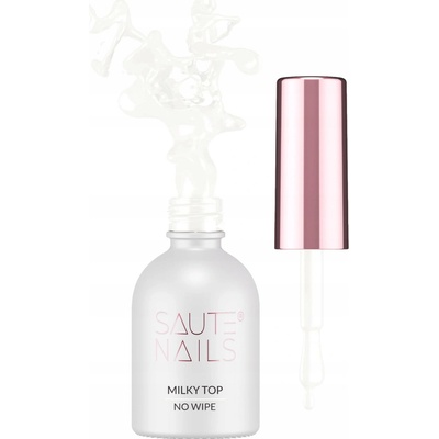 Saute Nails hybridní vrchní lak na nehty Milky Top No Wipe mléčný 8 ml