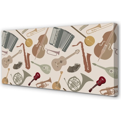 Obraz canvas Trumpet husle ukulele 100x50 cm