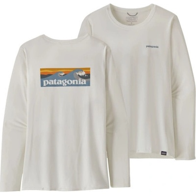 Patagonia L/S Cap Cool Daily Graphic dámske tričko Boardshort Logo Light Plume Grey/White