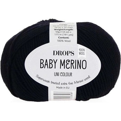 Příze DROPS Baby merino uni color 21 - černá