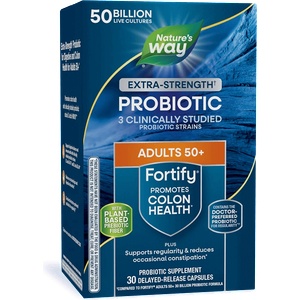 Nature's Way Фортифай Пробиотик за Възрастни 50+ Extra Strength 50 млрд. активни пробиотици, 10 щама формула 30 V капсули | Nature’s Way (11582)