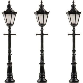 Faller Led паркови светлини, шестоъгълни лампи с декоративна корона, топло бяло, 3 броя (180112)