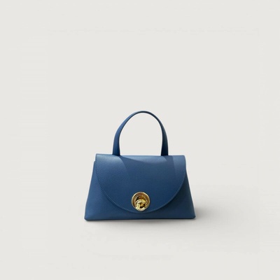 Coccinelle NIKLA SMALL kožená kabelka Deep Blue/Sandshell