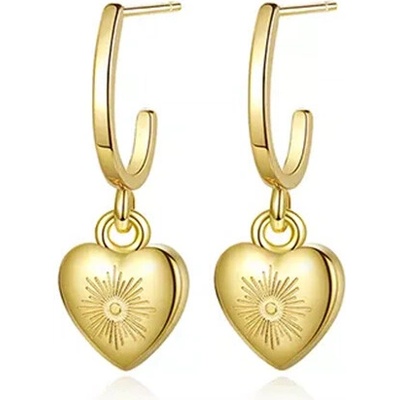 Linda's Jewelry náušnice visiace slnečné srdce chirurgická oceľ IN449