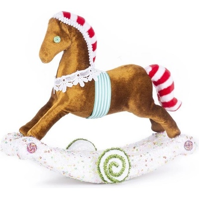 MagicHome Dekorace Vánoce Perníkový houpací koník 30x12x26 cm