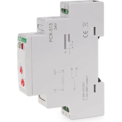 PCR-513/24 - Časové relé na oneskorenie zapnutia, 24V, 10A, 1x NO/NC