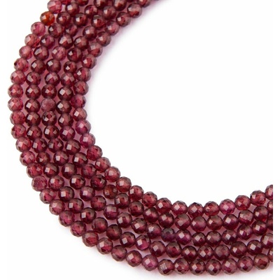 Koráliky z minerálu Granát 3mm brúsené - 18 cm