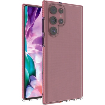 HQWear Кейс Spring Case с гел рамка за Samsung Galaxy S22 Ultra, Светлорозов (9145576244159)