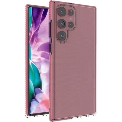 HQWear Кейс Spring Case с гел рамка за Samsung Galaxy S22 Ultra, Светлорозов (9145576244159)