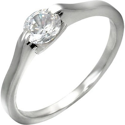Šperky eshop Klasický zásnubní prsten čiré očko v úchytu F6.6