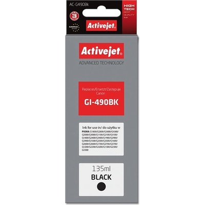 Atrament Activejet Canon GI-490Bk - kompatibilný