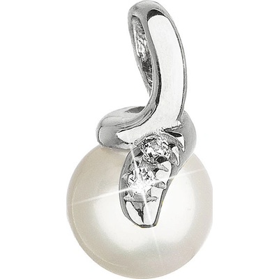 Pavona Zlatý přívěsek bílé zlato s říční perlou a zirkony 84PZ00009