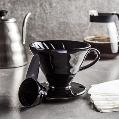 Hario Dripper V60-02 Glass Black – Zboží Dáma