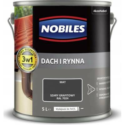 Nobiles Barva Střecha a Okap 5 l šedá grafitová matná