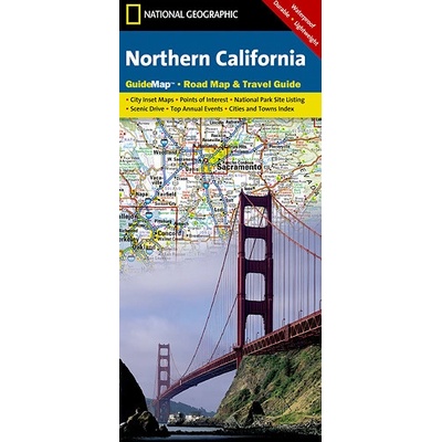 Kalifornie Sever USA cestovní mapa GPS komp. NGS