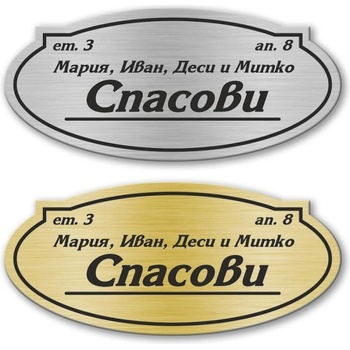 Deko. bg Табелка за врата - Стандарт 10х4, 5см (Vrata002)