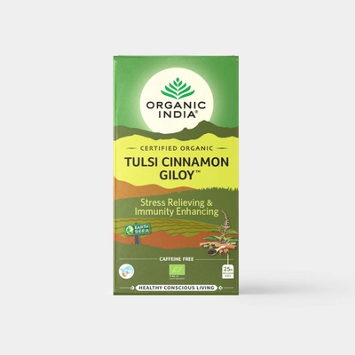 Organic India Tulsi se skořicí a Amritou Bio 25 sáčků