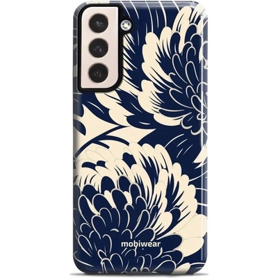 Mobiwear Elite Pro Samsung Galaxy S21 Plus EA40E Modré a béžové květy – Hledejceny.cz