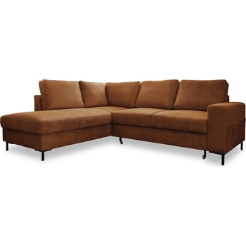 Miuform Оранжево-кафяв разтегателен ъглов диван от рипсено кадифе (ляв ъгъл) Lofty Lilly - Miuform (1074ON31)
