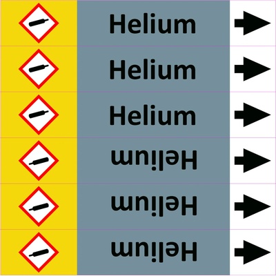 Grafiko | Helium - dle ISO 20560 - Materiál Samolepící PVC folie, Rozměr aršík 6 ks 52x280 mm