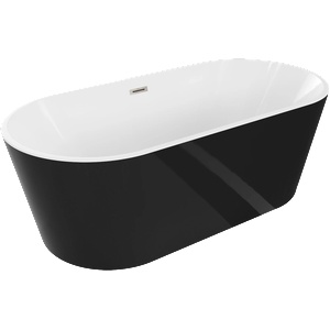 Mexen Luna 160x75 cm black/white/brushed nickel (52031607575-97)