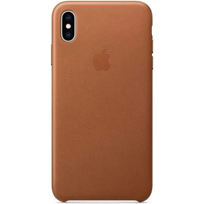 Apple iPhone Leather Case - оригинален кожен кейс (естествена кожа) за iPhone XS Max (кафяв)