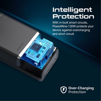 Promate Външна батерия ProMate POWERMINE PowerBank 130W / 3.0 QC, LCD, 38000mAh - Черна (6959144060170)