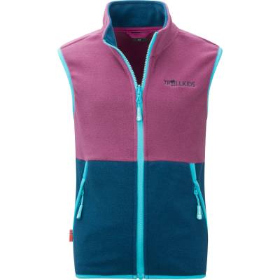 TROLLKIDS Детски поларен елек Trollkids Kid's Kjerag Vest Fleece vest - Bright Berry / Madeira Blue / Lagoon Blue - размер 152 (EU) (703-4667-0118)