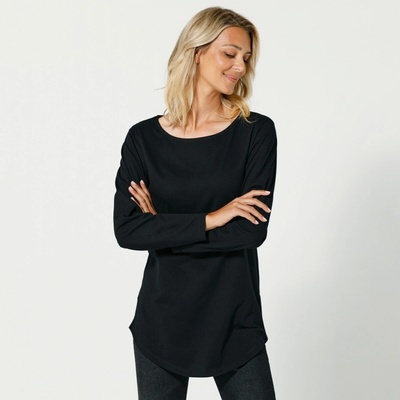 Dlhé tričko s dlhými rukávmi čierna