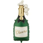 Party Deco Фолиев Балон Бутилка Шампанско Cheers Тъмнозелен (FB414)