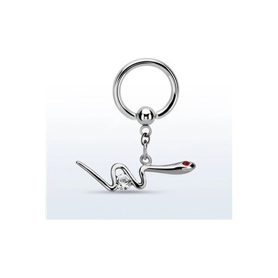 Piercingate piercing kroužek had PKR00101 čirá/Červené oko