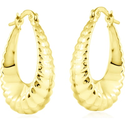 Gemmax Zlaté plastické náušnice půlkruhy na francouzský zámek GLEYN-41221