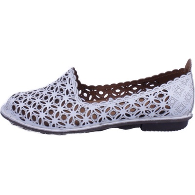 Effe Tre Shoes boty 502 dámské kožené baleríny bílé