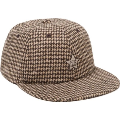 HUF ONE STAR HOUNDSTOOTH 6 PANEL HAT Oatmeal