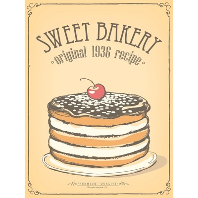 Ceduľa Premium Quality - Sweet Bakery original 1936 recipe